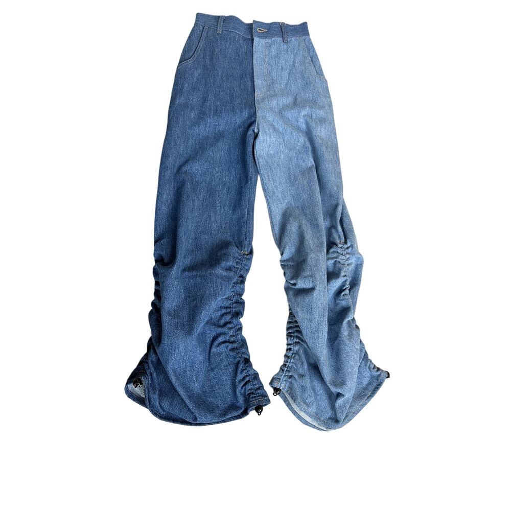 AVAVAV Smock Detail Wide Blue Denim - Size S - NEW